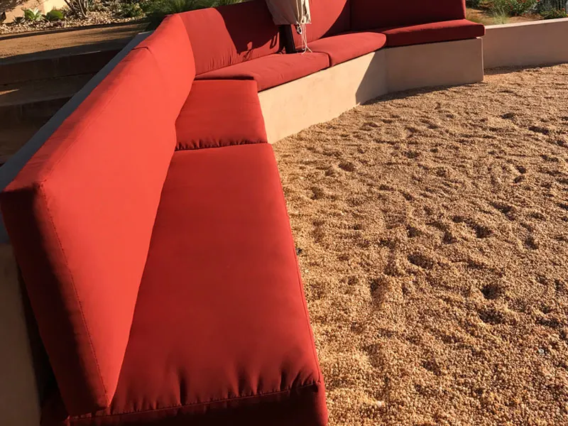 Custom Outdoor Sofa Cushion Replacement in Orange
