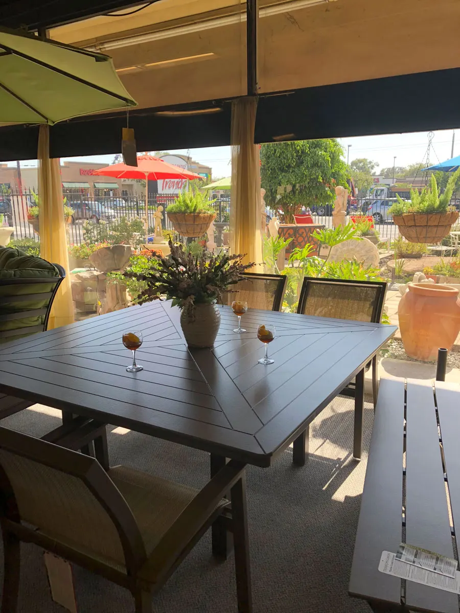 Square Patio Table & Chairs Near Newport Beach